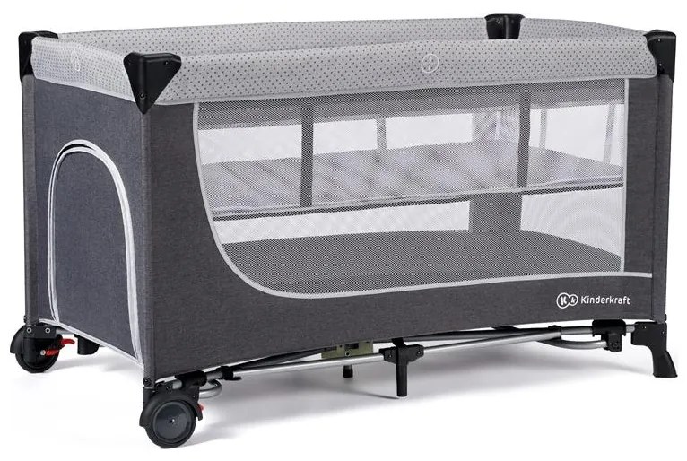 KINDERKRAFT SELECT - Cestovná postieľka LEODY šedá