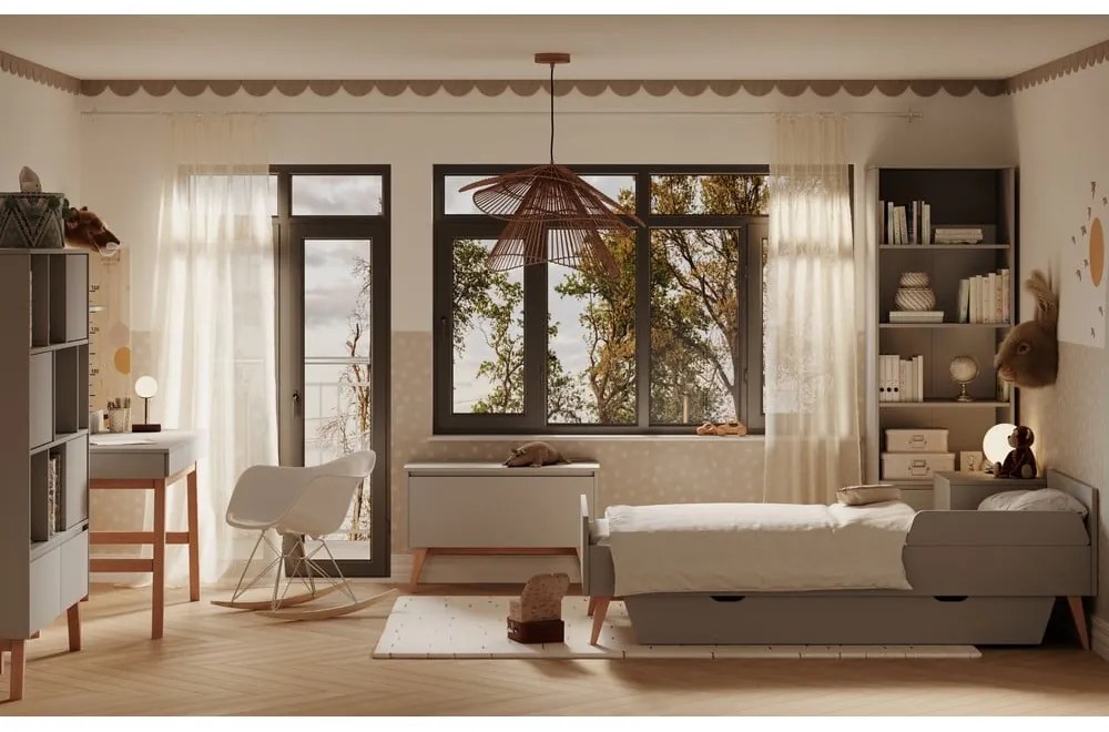Sivá zásuvka pod detskú posteľ 90x200 cm Swing – Pinio