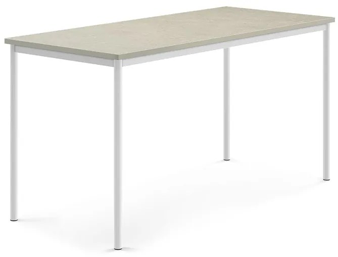 Stôl SONITUS, 1800x800x900 mm, linoleum - svetlošedá, biela