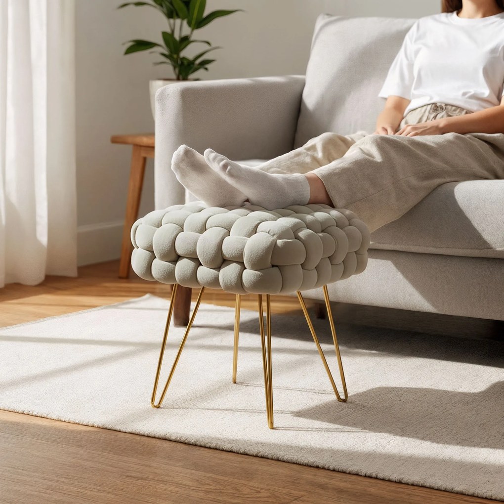 Taburet Dotty béžový