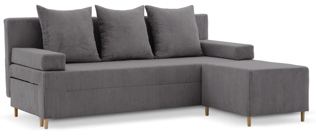 Rozkladacia pohovka s podnožkou FIREZE - poso Tmavosivá