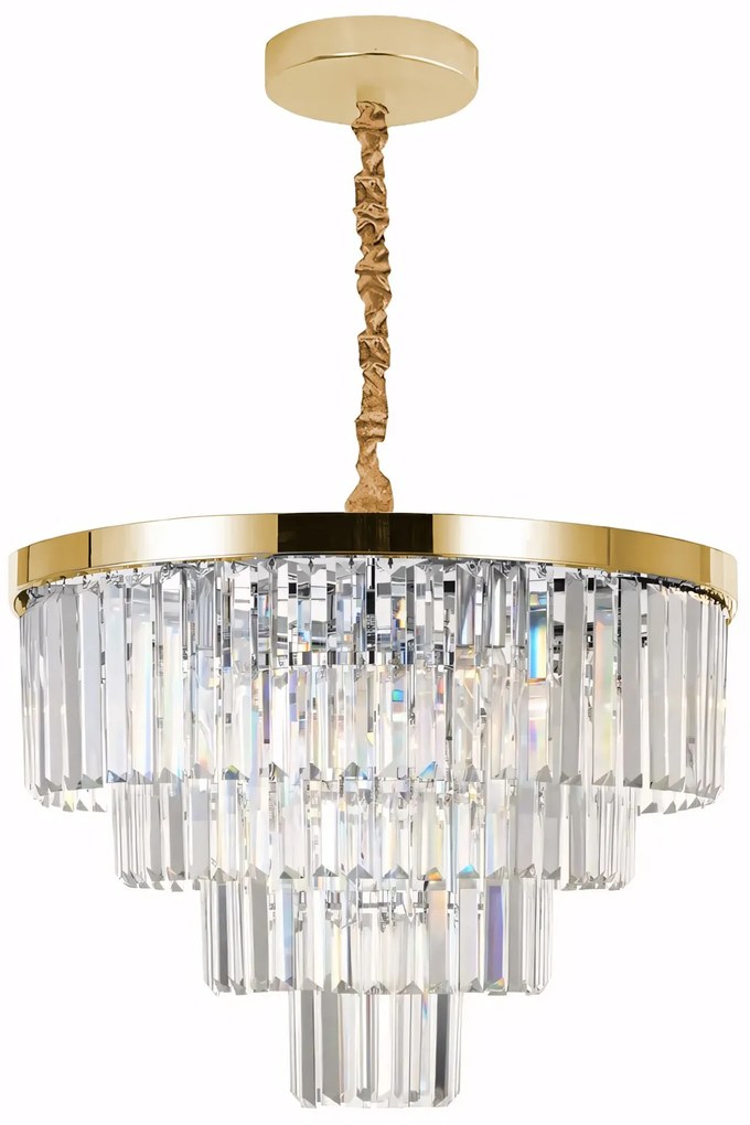 Toolight Toolight, závesný krištáľový stropný luster 58cm, 6xE14, APP1533-6CP4, zlatá, OSW-03255