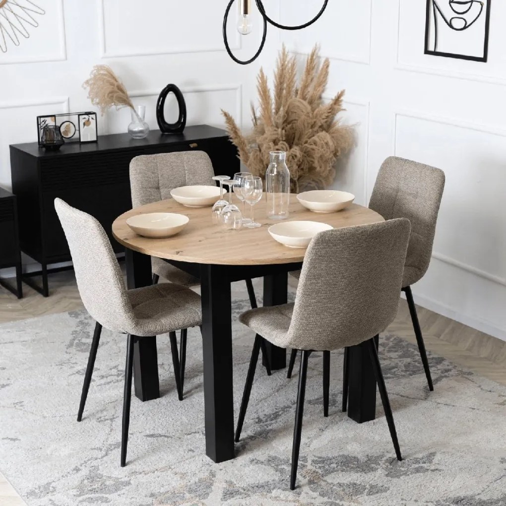 PROXIMA.store - Čalúnená jedálenska stolička PERU FARBA: horčicová, FARBA NÔH: čierna