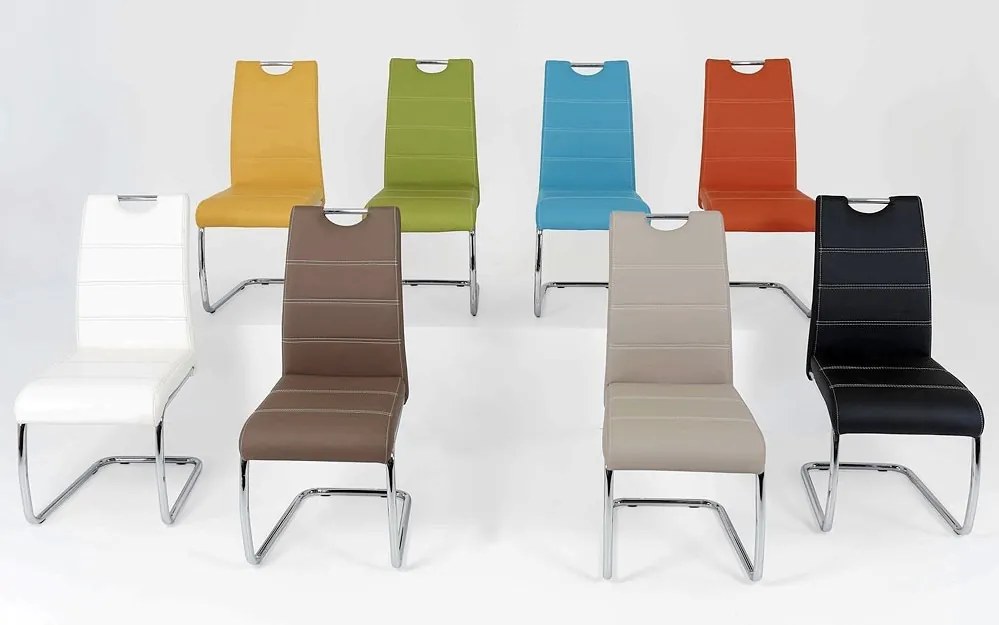 Jedálenská stolička Flora, cappuccino ekokoža