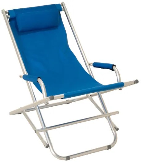 Skladacia stolička, hliníková, modrá