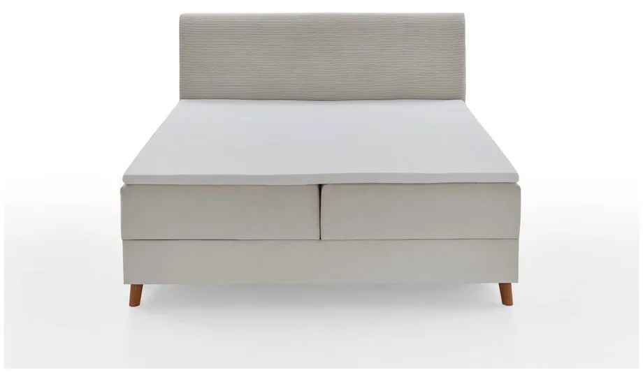 Béžová boxspring posteľ s úložným priestorom 180x200 cm Memphis - Meise Möbel