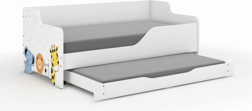 Wooden Toys Detská posteľ LILU 160x80 MINI ZOO s funkciou spania (1)