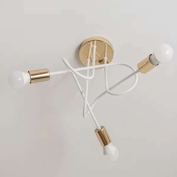 Prisadený luster OXFORD 3xE27/15W/230V zlatá/biela