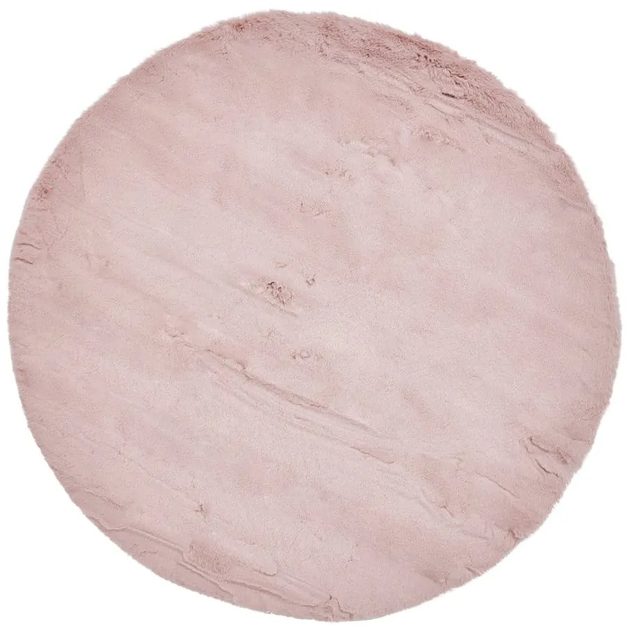 Ružový koberec Think Rugs Teddy, ⌀ 120 cm