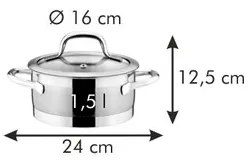TESCOMA kastról PRESIDENT s pokrievkou ø 16 cm, 1.5 l , 16 cm