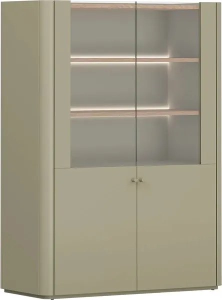 Vitrína Elivo 100 cm dvojdverová - eukalyptus / dub baltic dune