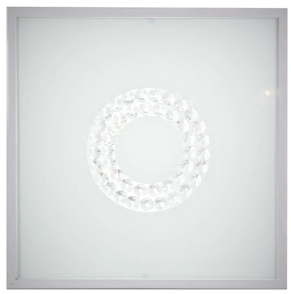 CLX LED nástenné / stropné osvetlenie ALBA, 16W, studená biela, 29x29, hranaté, malý kruh, satinované