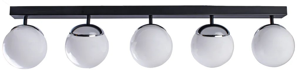 Stropné svietidlo Sfera, 5x biele sklenené tienidlo, b/ch
