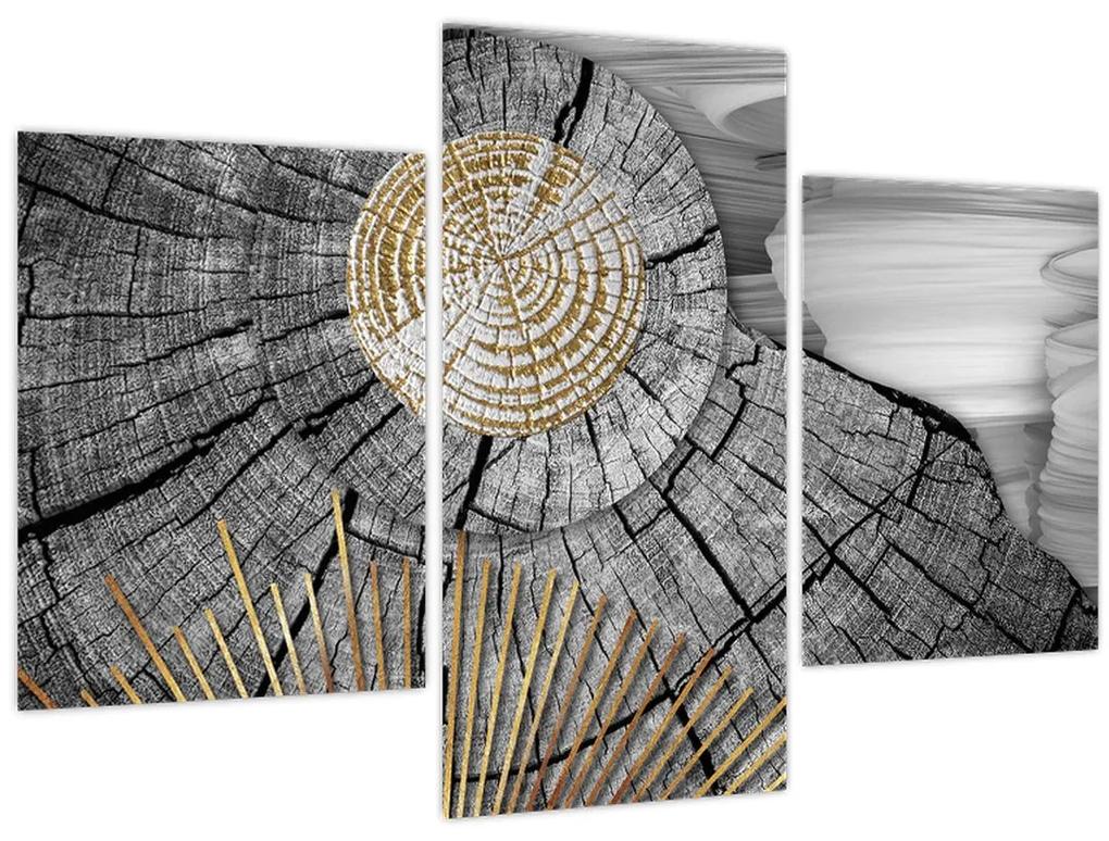 Obraz - Kmeň stromu v koláži (90x60 cm)