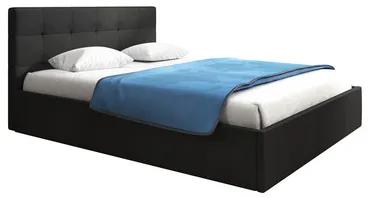 Čalúnená posteľ LAURA rozmer 80x200 cm Čierna eko-koža