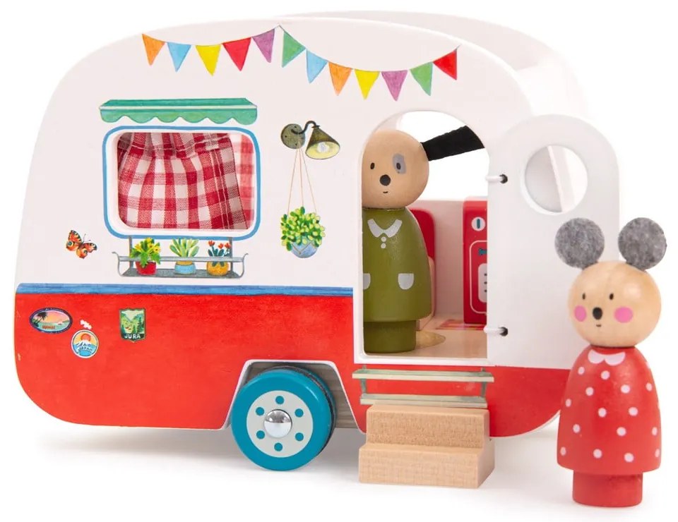 Drevené autíčko La Grande Famille Caravan – Moulin Roty