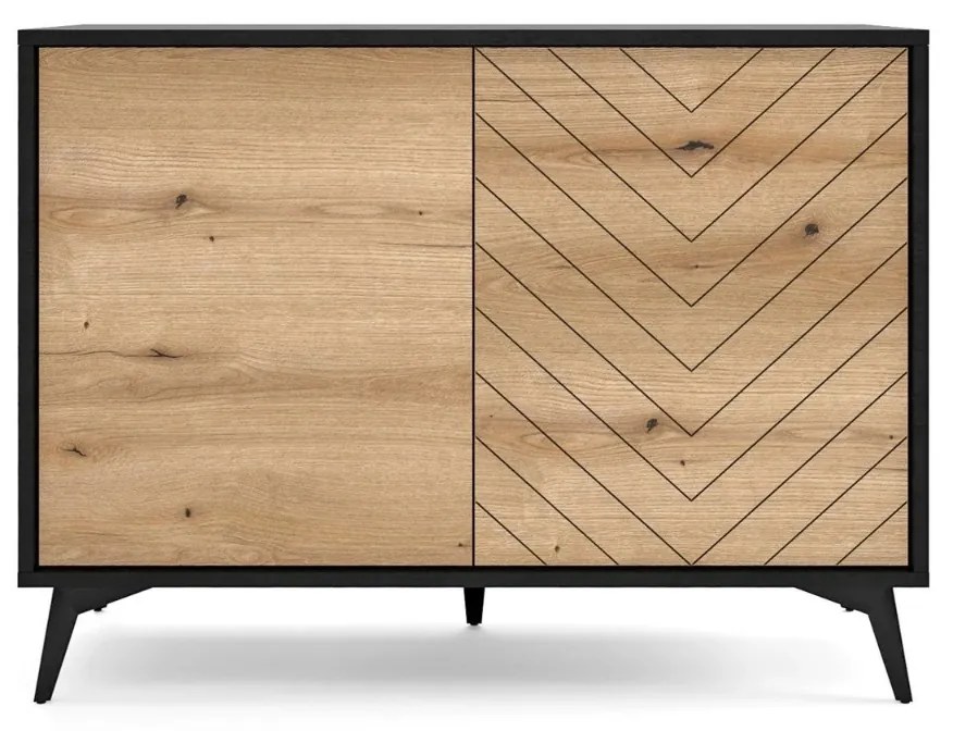 KOMODA PHILIPPE II ČIERNA / DUB EVOKE 104 cm