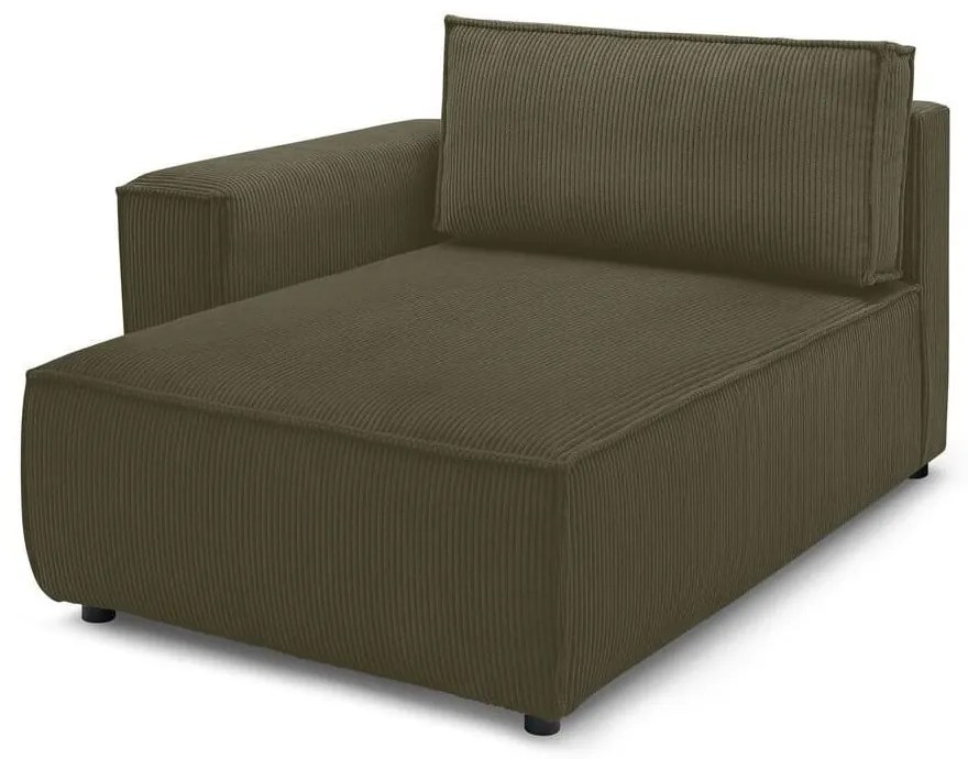 Svetlozelený menčestrový modul pohovky (ľavý roh) Nihad modular – Bobochic Paris