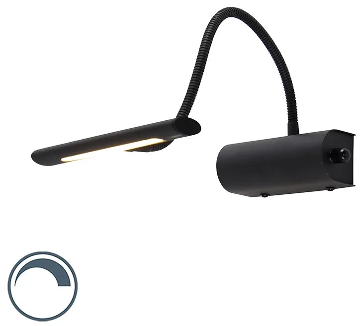 Dizajnová nástenná lampa čierna 18,5 cm vrátane LED so stmievačom - Tableau