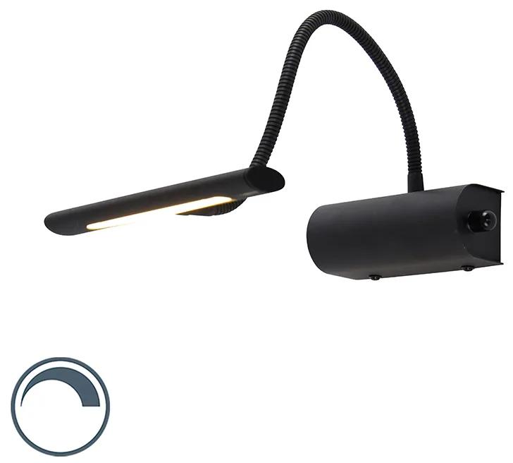 Dizajnové nástenné svietidlo čierne 18,5 cm vrátane LED so stmievačom - Tableau