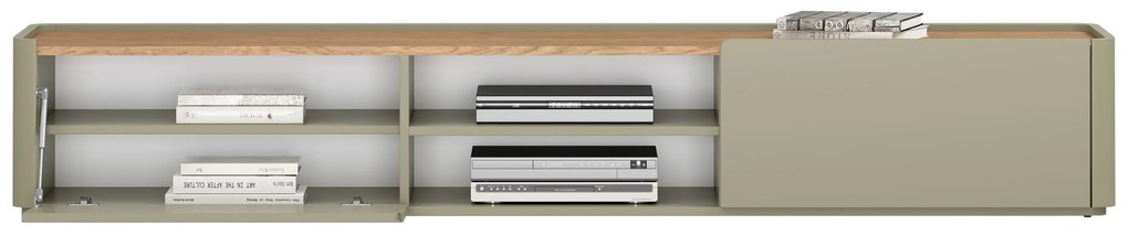 TV stolík Elivo 220 cm so zásuvkou - eukalyptus / dub baltic dune