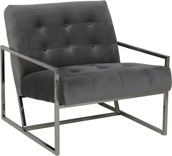 Kreslo 71x81x70 cm GENEVE velvet grey