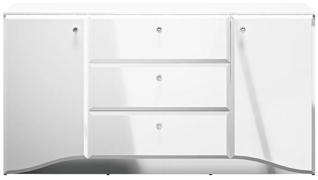 KOMODA CRISTINE BIELY LESK + ZRKADLO 160 cm