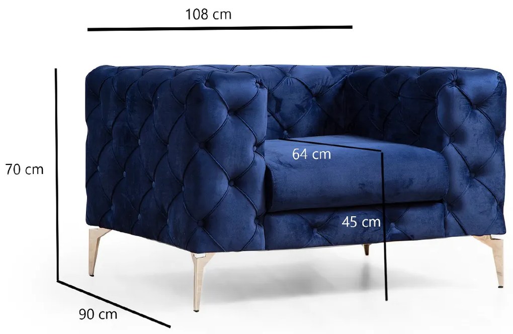 Kreslo Como Navy Blue