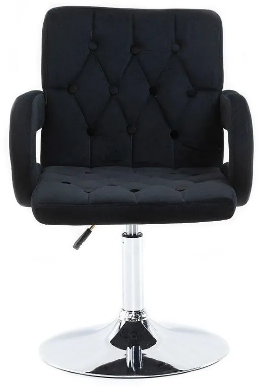 LuxuryForm DESIGN Stolička BOSTON VELUR na striebornom tanieri - čierna