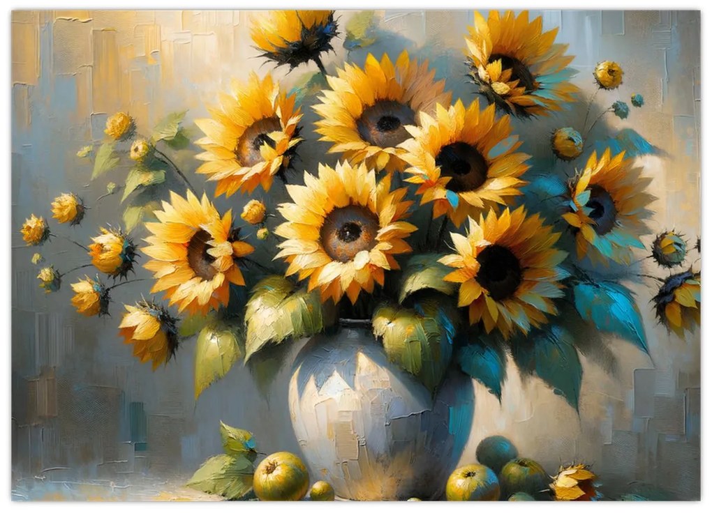 Obraz – Váza so slnečnicami (70x50 cm)