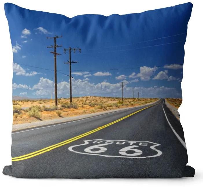Vankúš Route 66 (Veľkosť: 55 x 55 cm)
