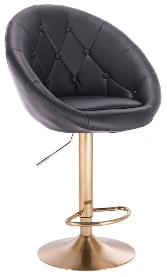 LuxuryForm DESIGN Barová stolička VERA na zlatom tanieri - čierna