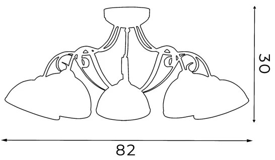 Stropné svietidlo ANTICA 5xE27/60W/230V