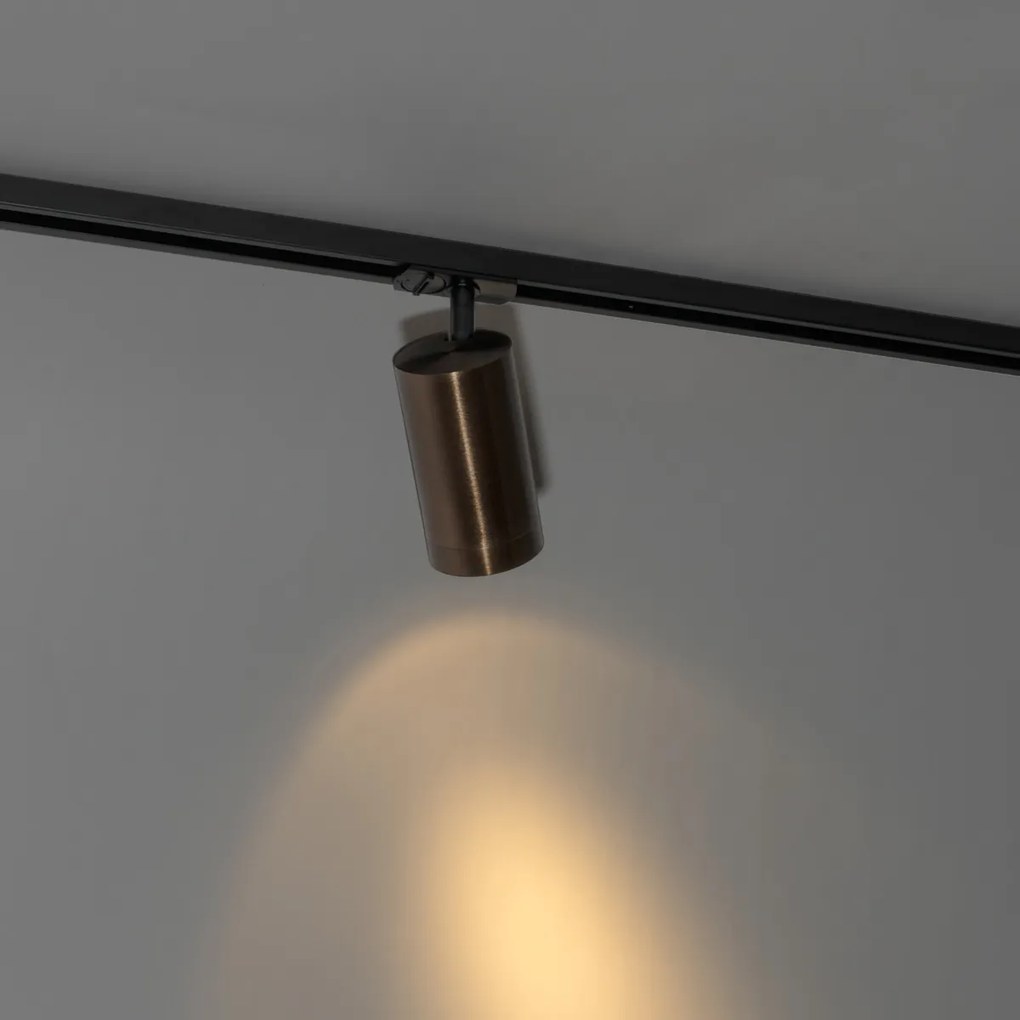 Moderný bodový reflektor tmavá bronz pre koľajnicový systém 1-fázový 70 mm - Iconic Jeana Luxe
