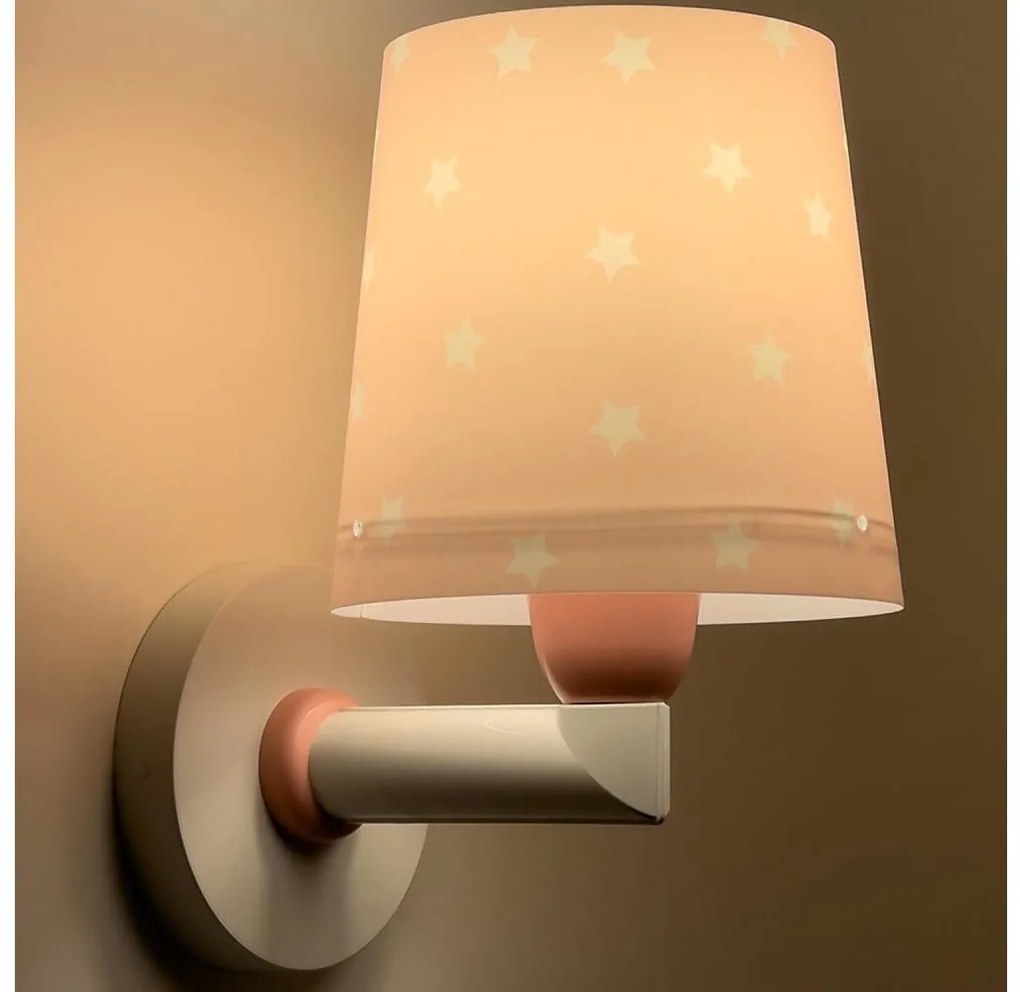 Dalber 82219S - Detské nástenné svietidlo STAR LIGHT 1xE27/60W/230V ružová