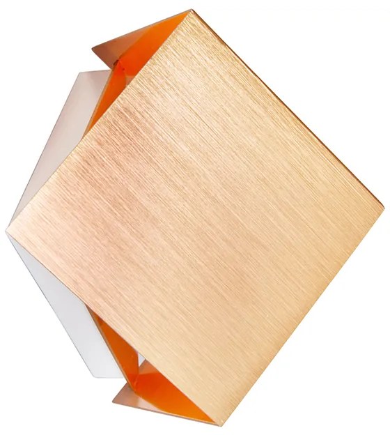 Moderná nástenná lampa medená - Cube
