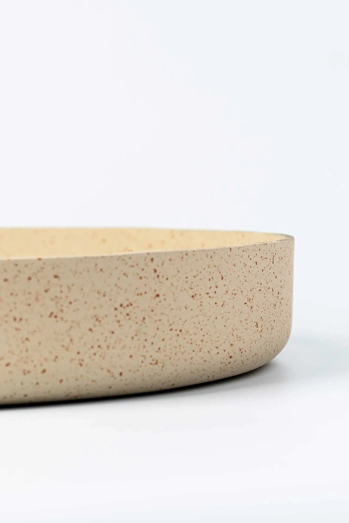 Dekoračná miska ORYVEN, sklolaminát, priemer 40 cm, béžová