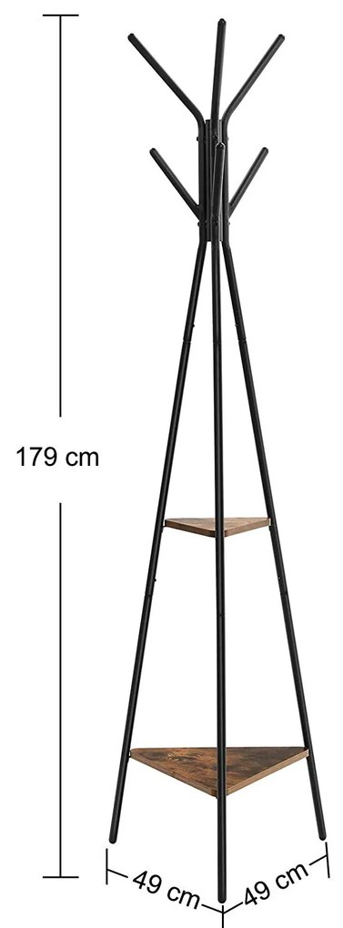 SONGMICS Vešiak na kabáty voľne stojace, dve police