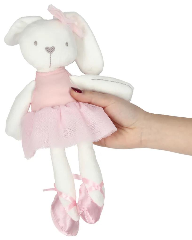 KIK Plyšový maskot králik v ružových šatách 42cm