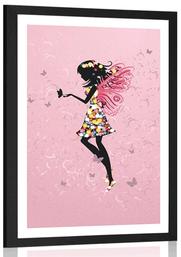 Plagát s paspartou ríša víl - 30x45 black