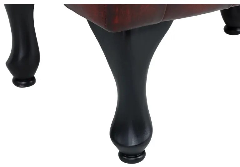 furniture-nabytek.cz - Masívny taburet Chesterfield Pittsfield z pravej kože, červený – 61×46×43 cm