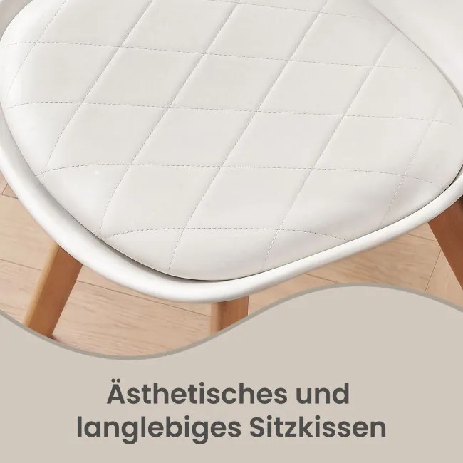 Set štyroch jedálenských stoličiek KDCB35888WD01 (4 ks) biele / hnedé nohy