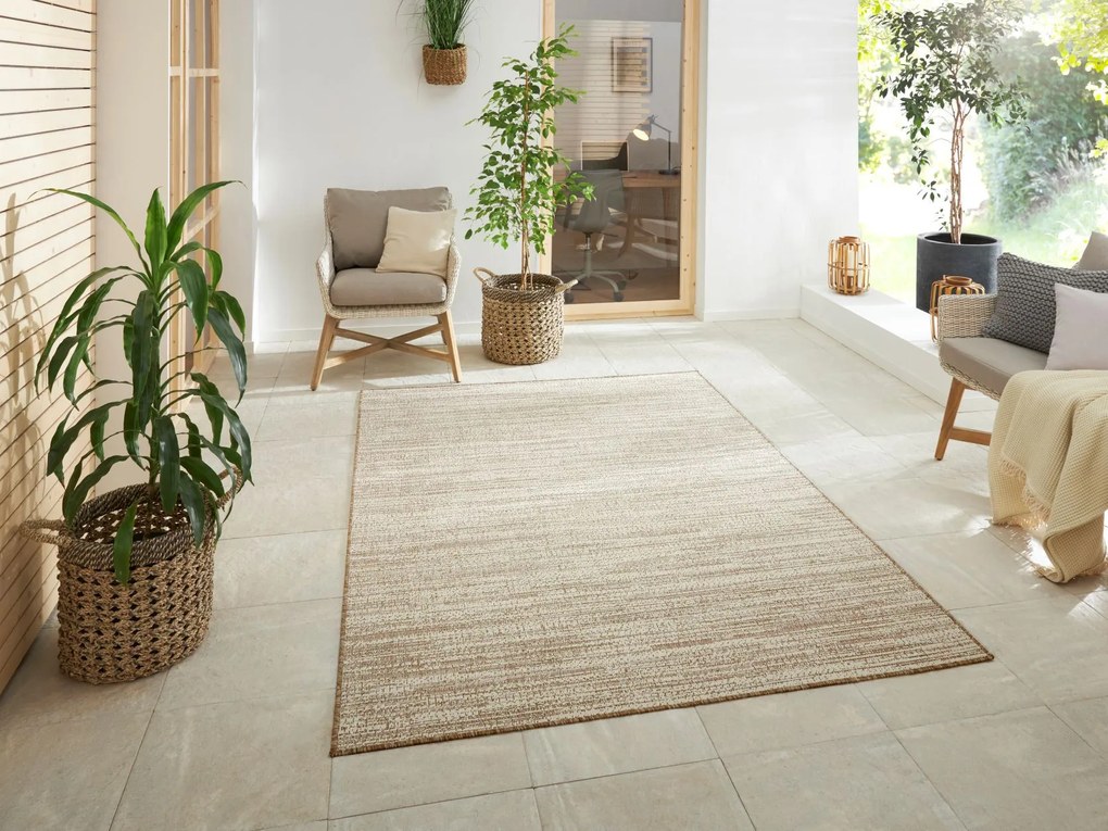 ELLE Decoration, Kusový koberec Gemini 105548 Linen z kolekcie Elle – na von aj na doma, 80x350, béžová, chodba / predsieň