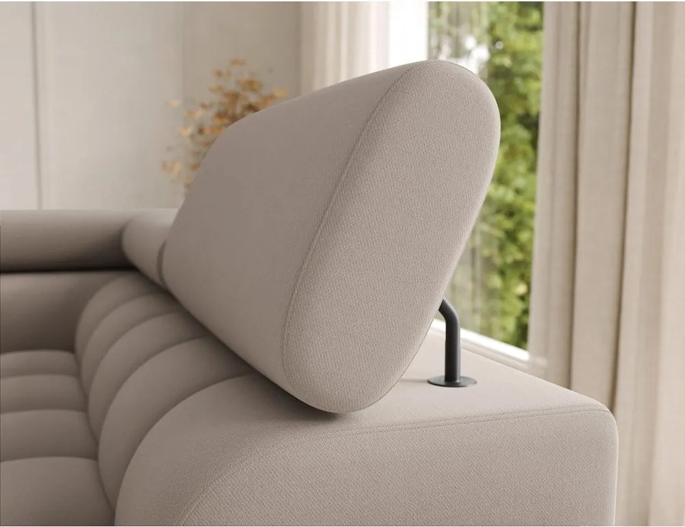 Svetlohnedá zamatová rozkladacia rohová pohovka (pravý roh/do tvaru "U") Feraria – ELTAP