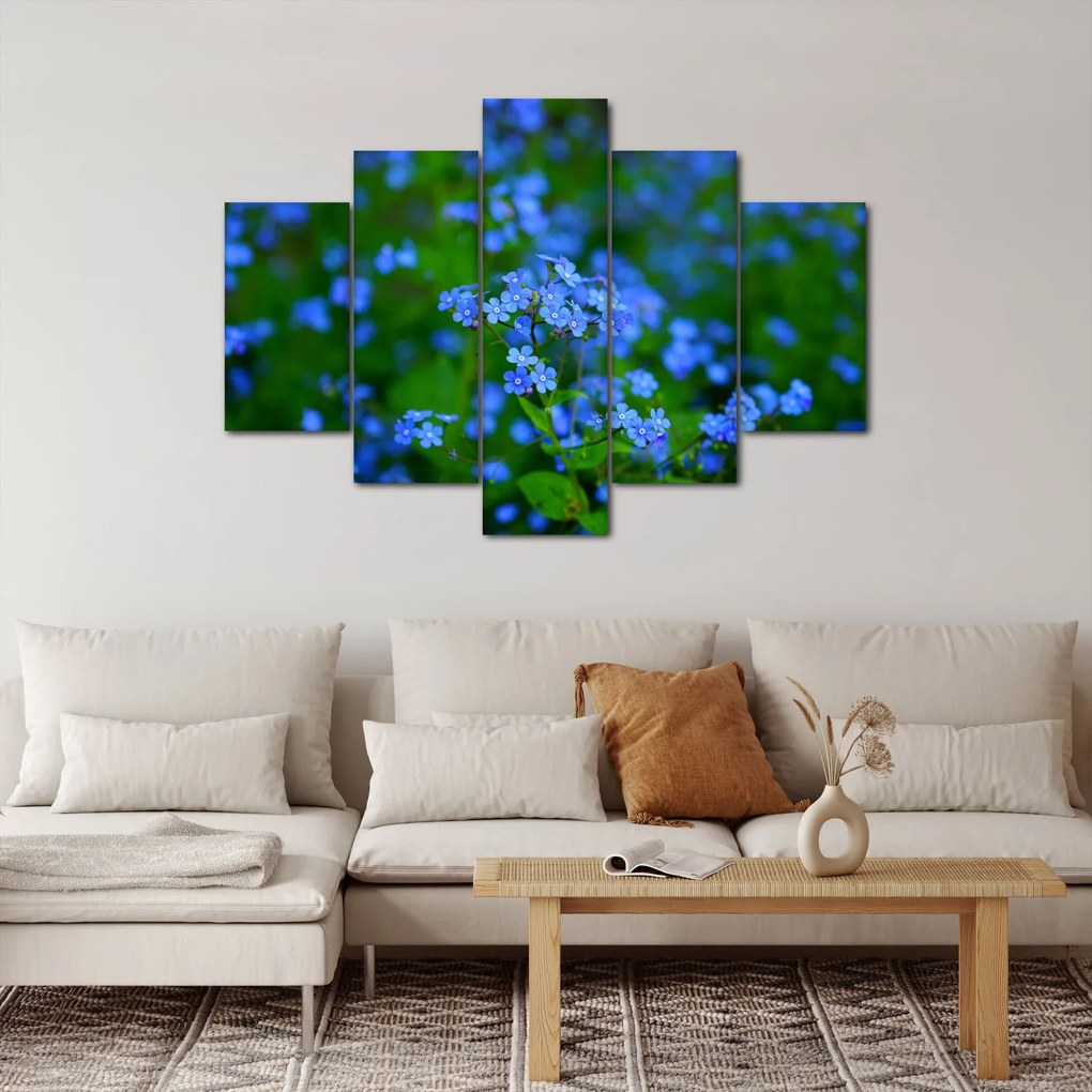 Obraz modrých kvetín (150x105 cm)