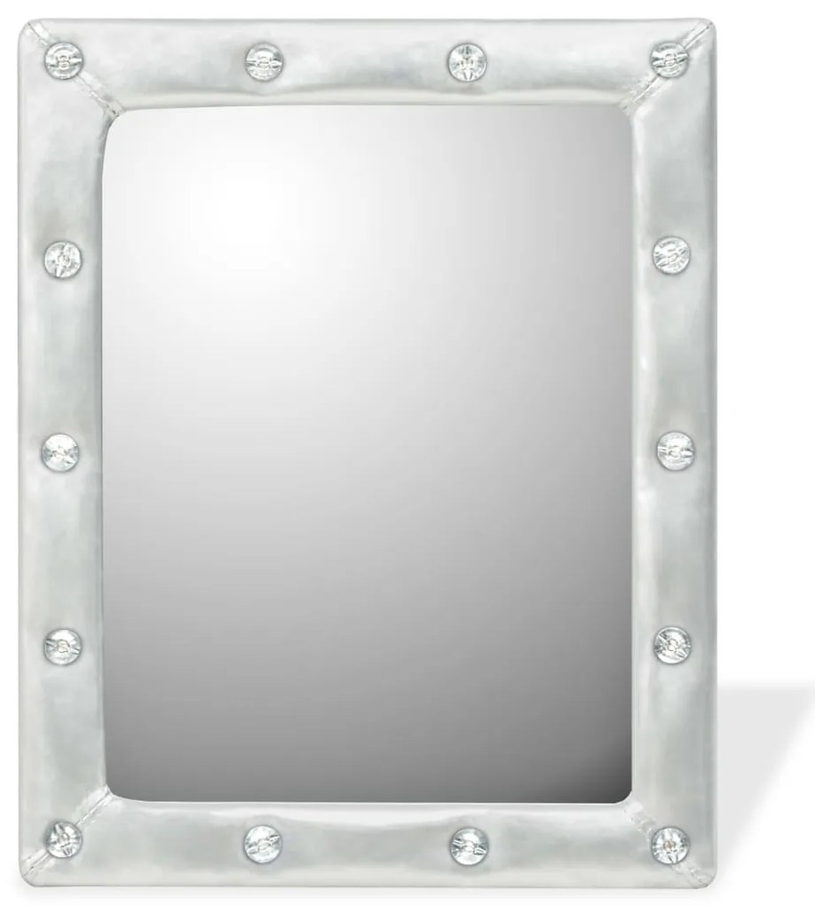 vidaXL Nástenné zrkadlo z lesklej umelej kože, 40x50 cm, biele