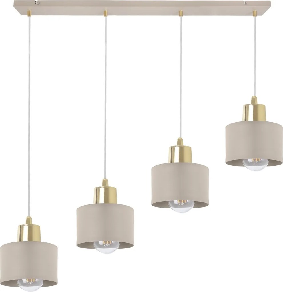 Závesné svietidlo Panta, 4x béžové kovové tienidlo, g