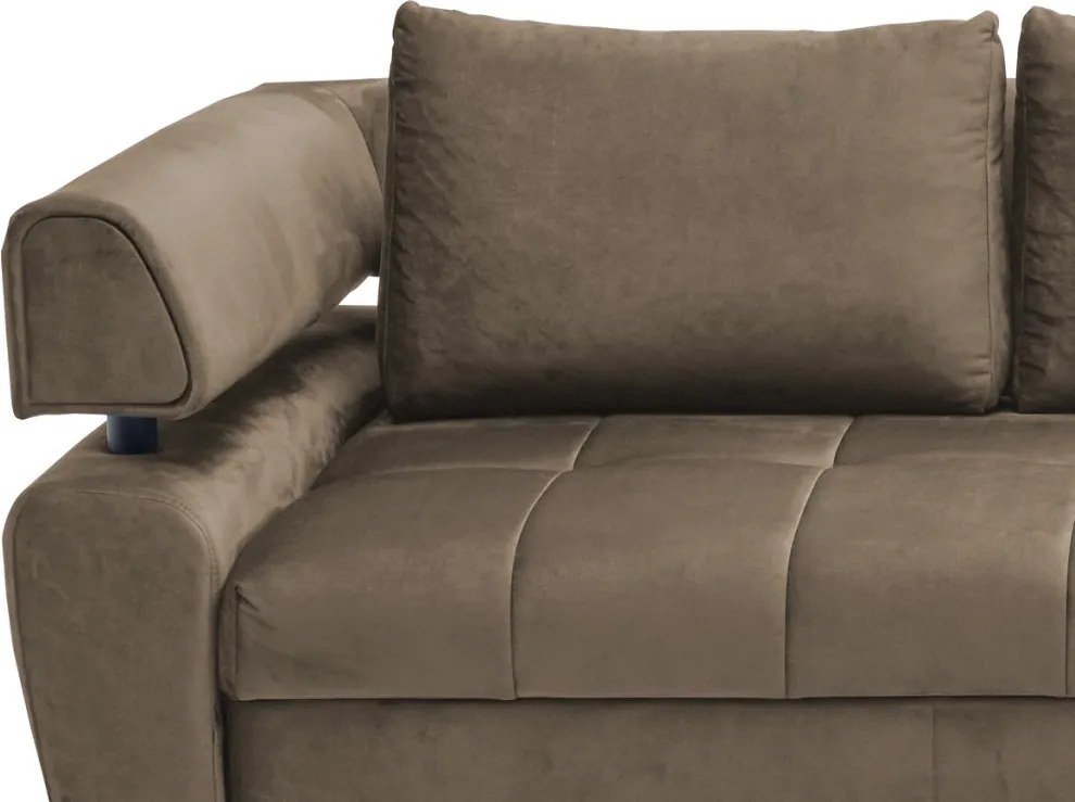 Rohová sedacia súprava Paris, svetlo hnedá látka, pravý roh