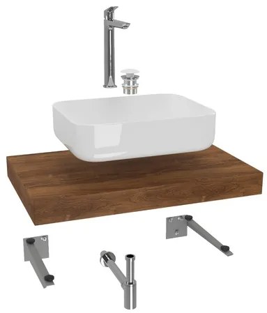 Hansgrohe Dolce kúpeľňová zostava siko s doskou pod umývadlo 80x8x50 cm dub charleston KSETDO8