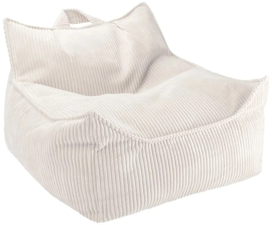 Krémovobiely menčestrový detský sedací vak Chair – Wigiwama